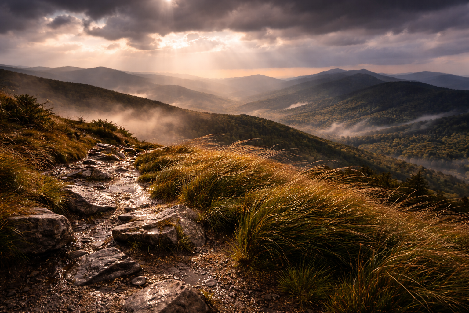  Poland adventure travel guide: Wild Polish landscape under dramatic weather showing adventure without forced danger.