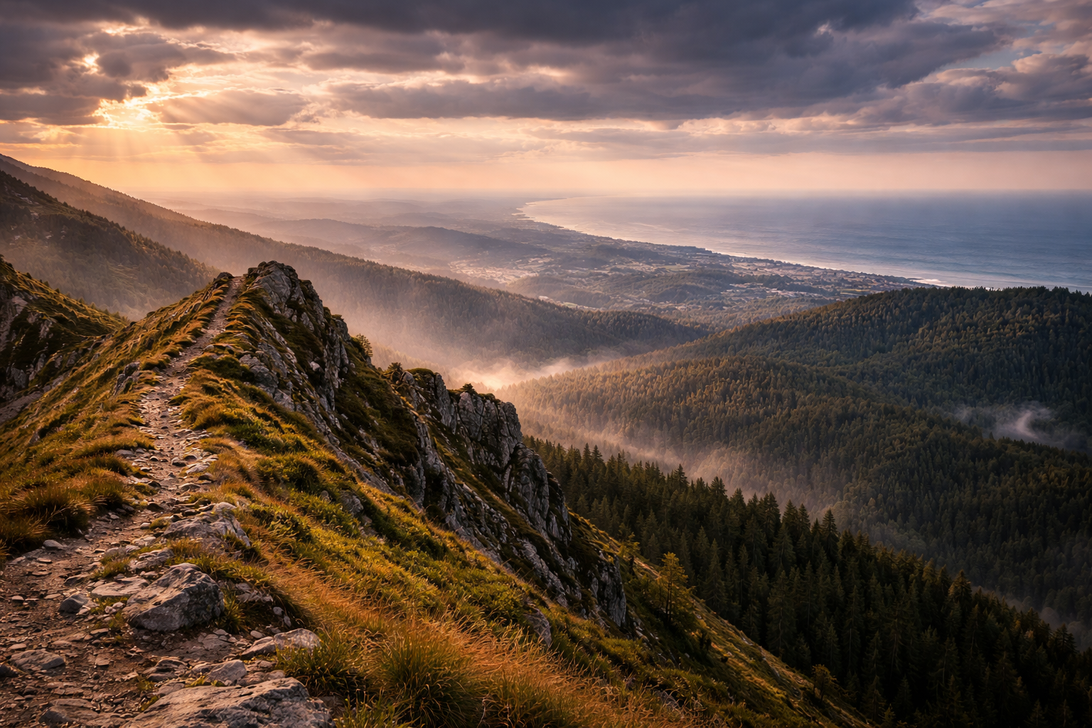 Layered Polish landscapes showing mountains, forest, and coastal openness in one adventurous frame.