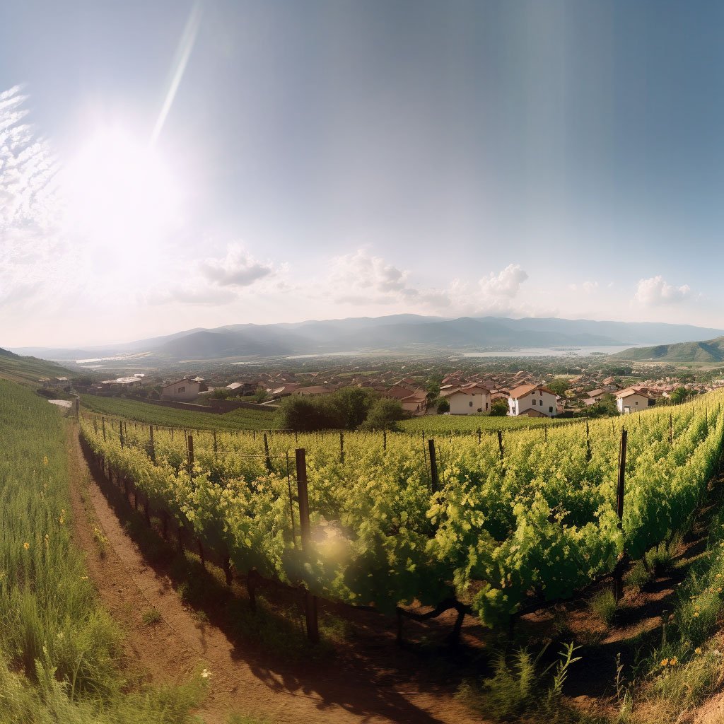 A panoramic view of a vineyard in Dealu Mare.