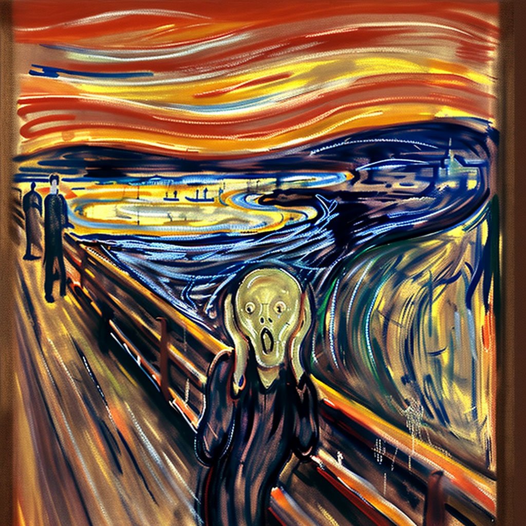A picture of "The Scream" by Edvard Munch with a collection of Henrik Ibsen's works.