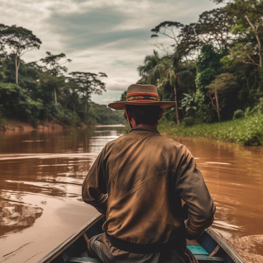An image of you participating in the activities, such as canoeing, interacting respectfully with the local communities, or wildlife spotting on Amazon river.