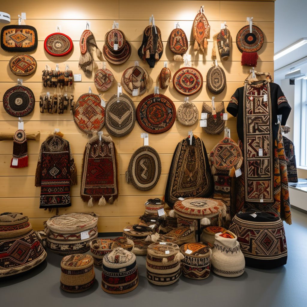 Display of Sámi Duodji, traditional handicraft.