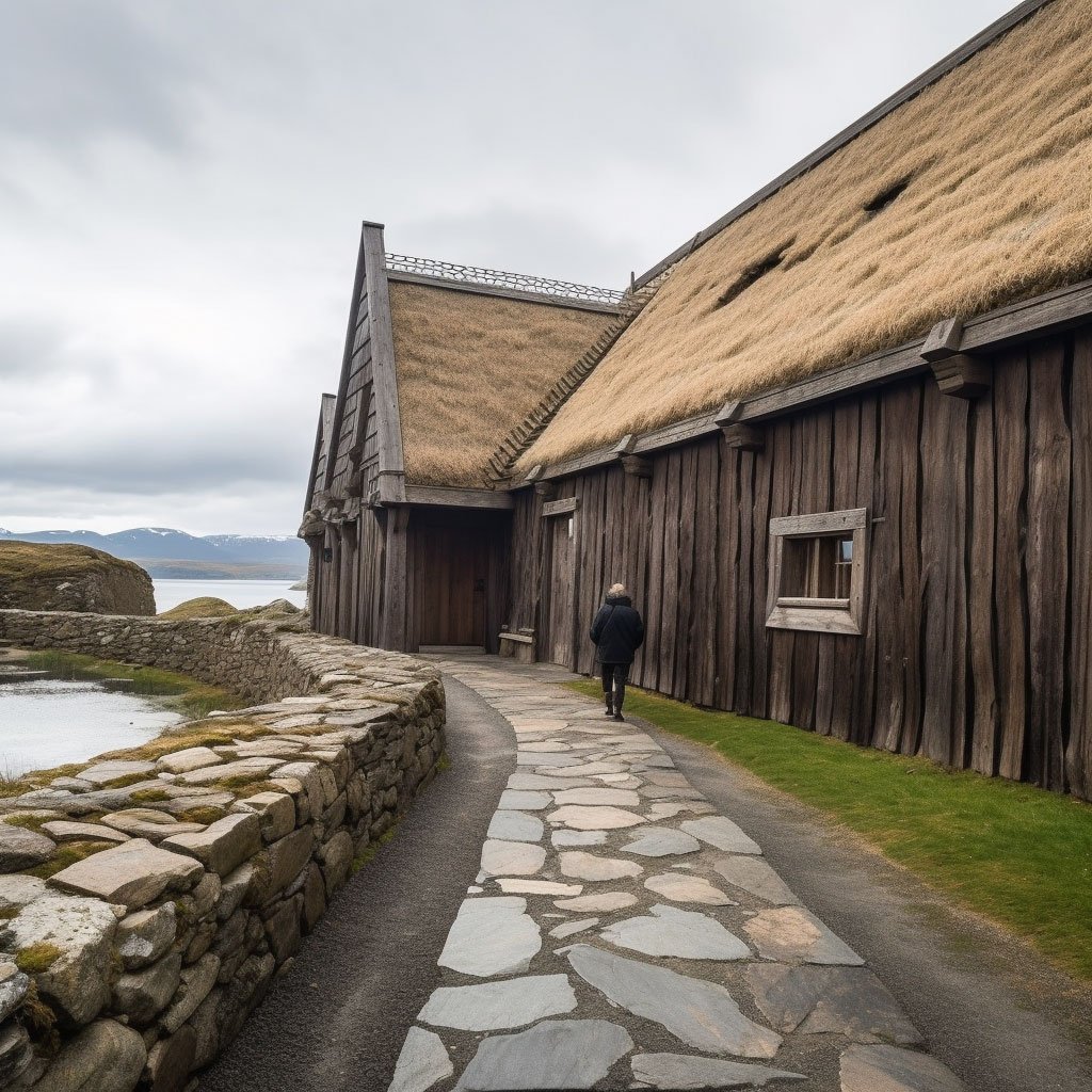 Exterior of the Lofotr Viking Museum.