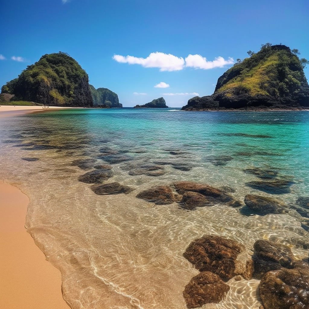 Pictures of this pristine beach, possibly highlighting its clear waters, vibrant coral reefs, and diverse marine life.