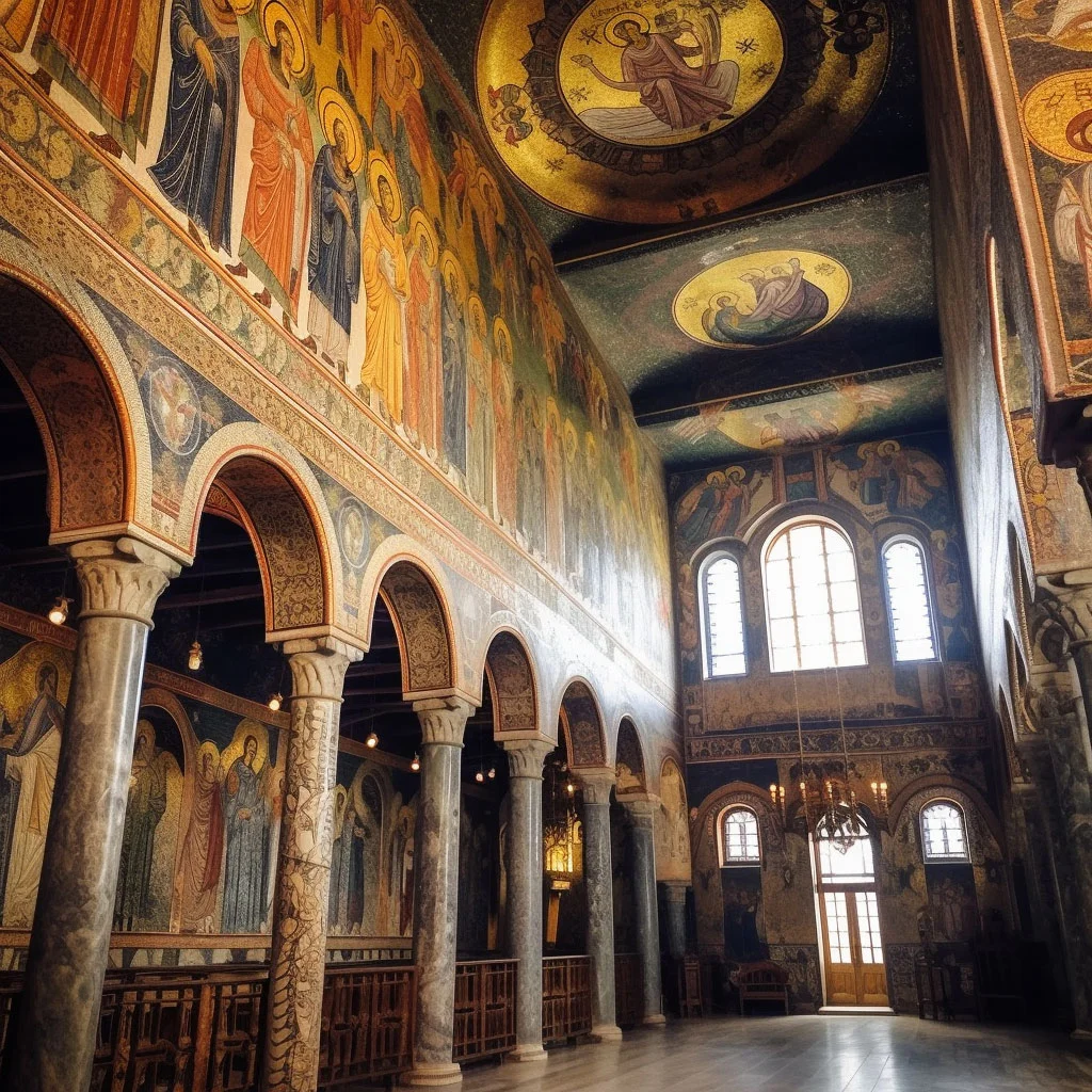 Stunning mosaics inside the Hosios Loukas Monastery.
