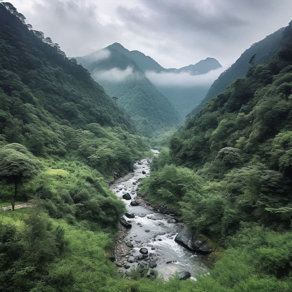 The beautiful landscape of Wolong National Nature Reserve.