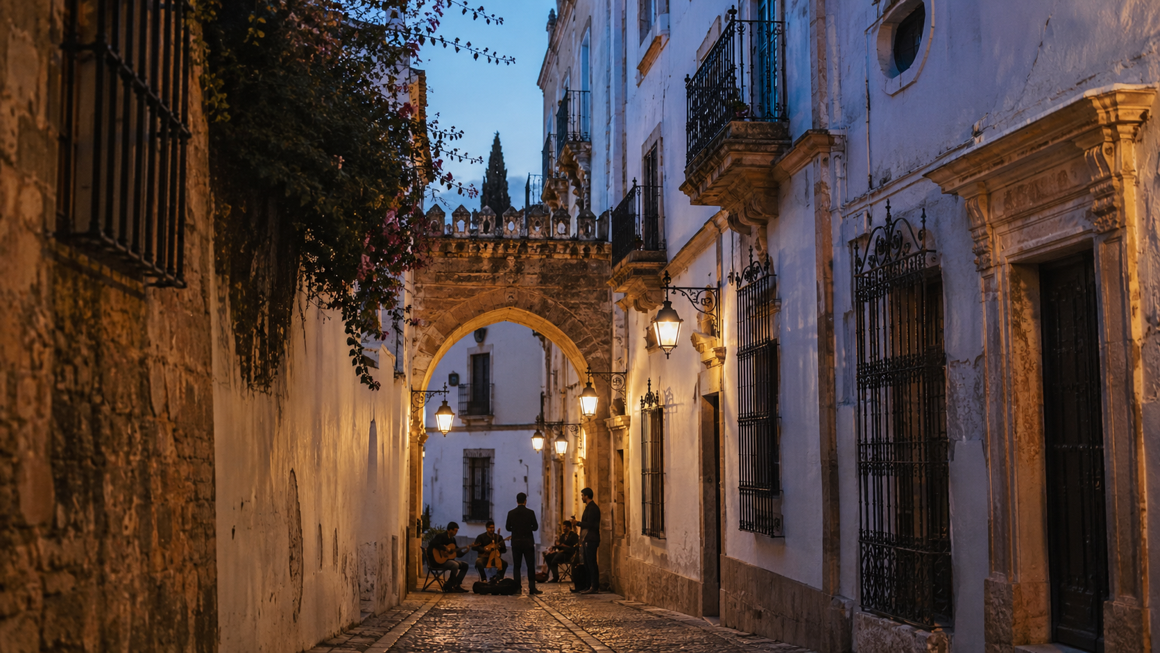 Historic Andalusian street reflecting the cultural roots of flamenco.