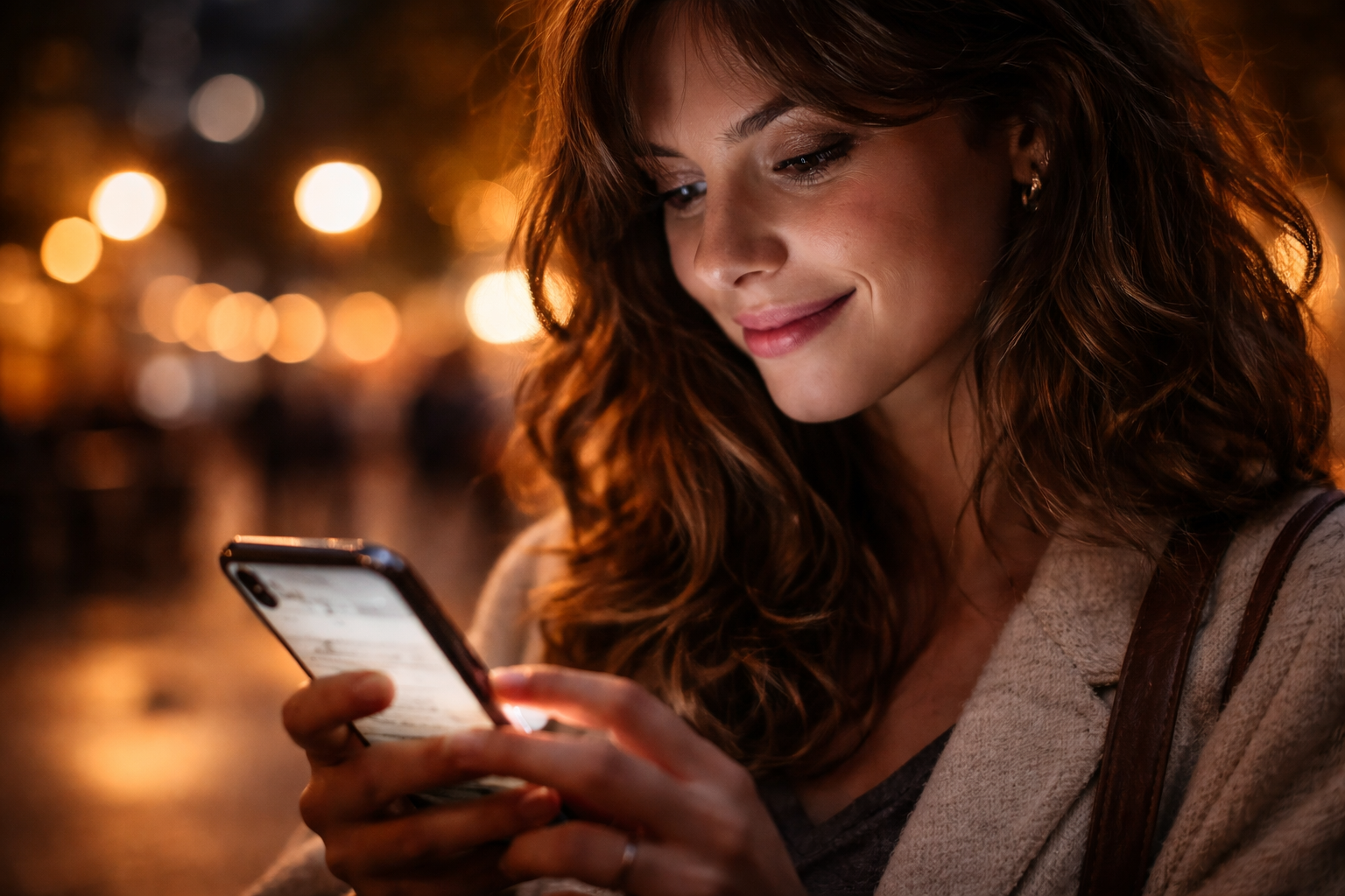 Close-up of a face lit by phone glow, reflecting Cannes access reality.