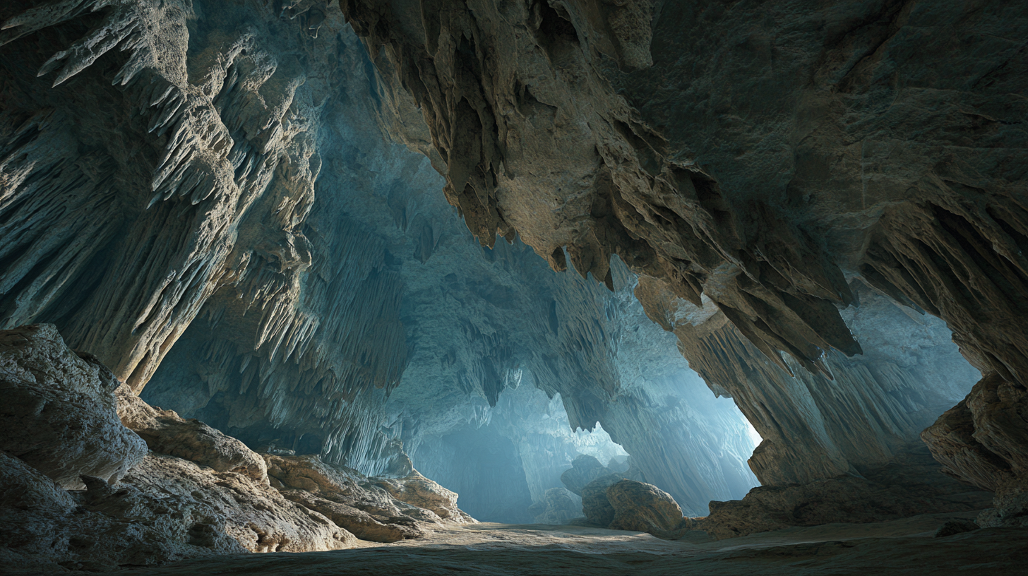 Limestone cave interior showing the hidden geology of the Romanian Carpathians.