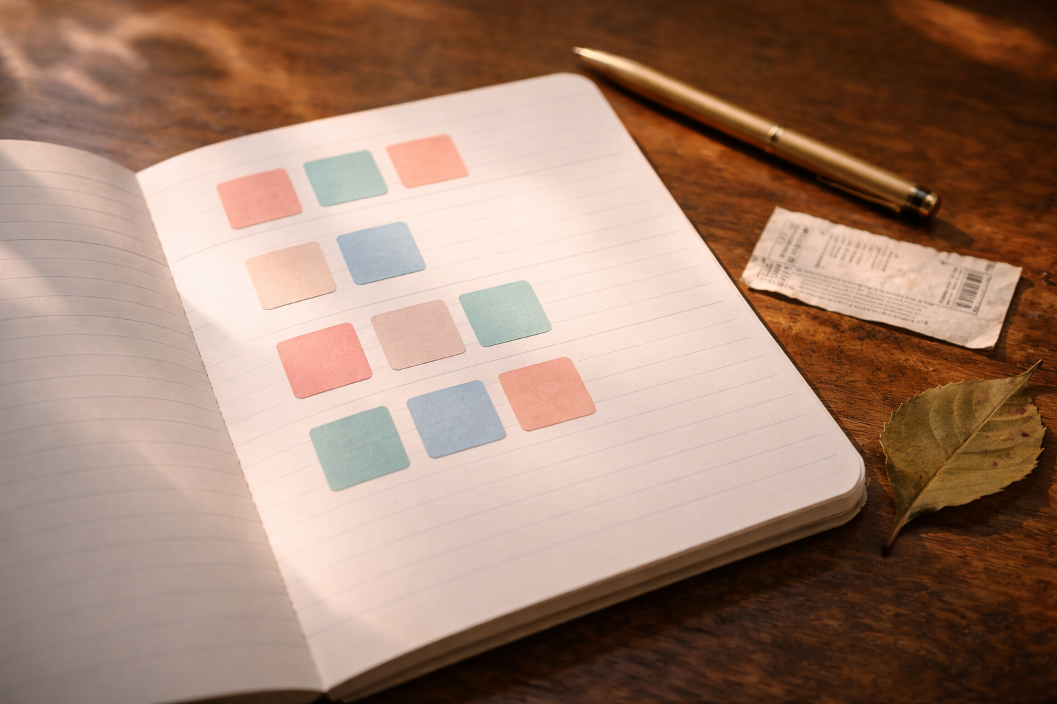 Planning a smooth itinerary with simple sticker blocks and travel mementos.