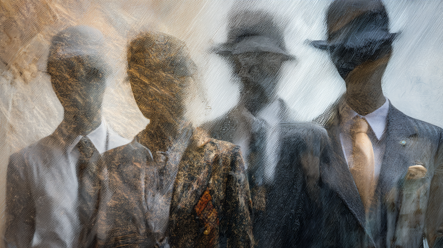 Reflections of stylish Italian silhouettes in a storefront.