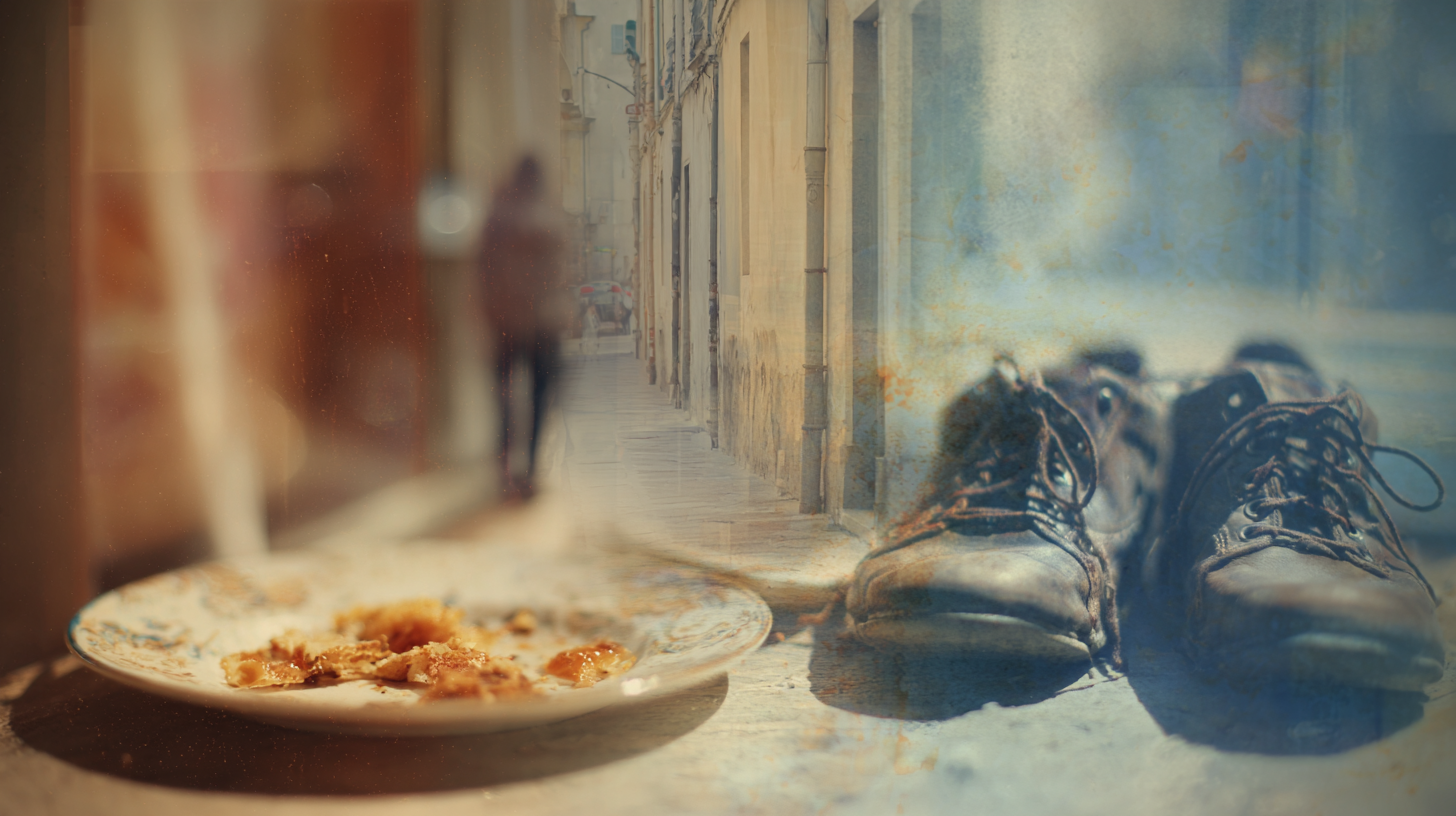 Close-up collage of small Italian daily-life details suggesting gentle rhythm.