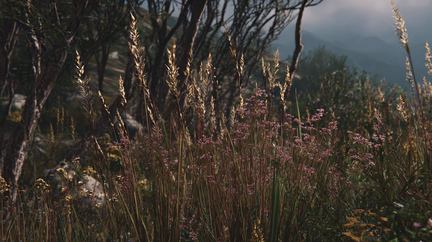 Juniper forest and alpine grasses in Aksu-Zhabagly Nature Reserve.
