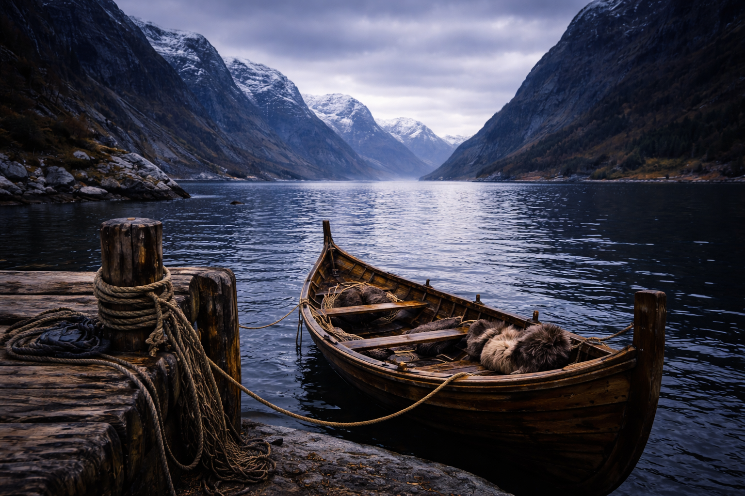 Viking history in Norway: Fjord-edge Norwegian landscape showing the maritime geography behind Viking culture.