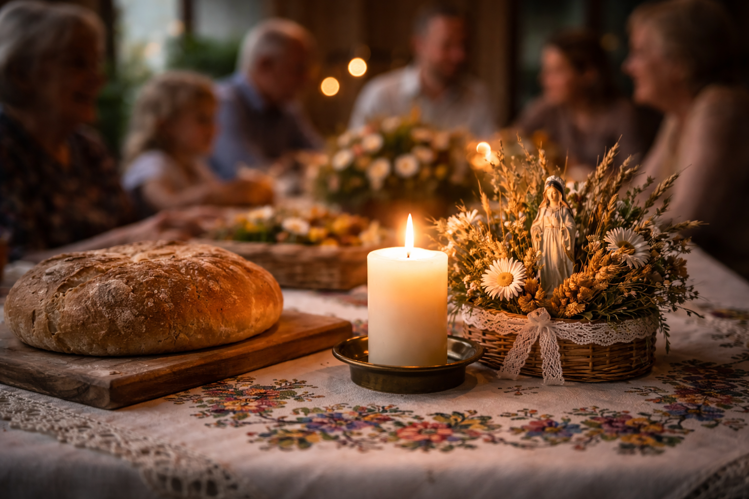 Family table details showing how traditions in Poland remain part of lived everyday culture.