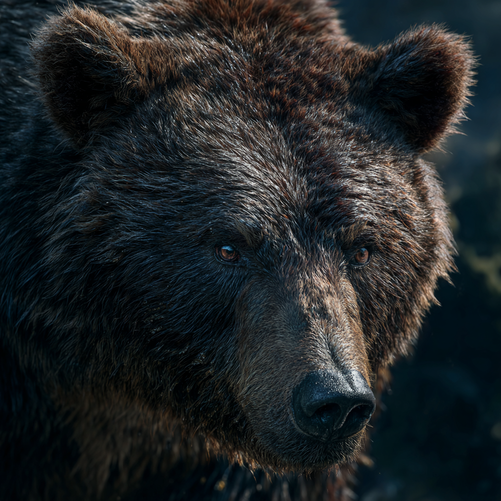 Brown bear at the edge of a Romanian forest clearing in soft dawn light.