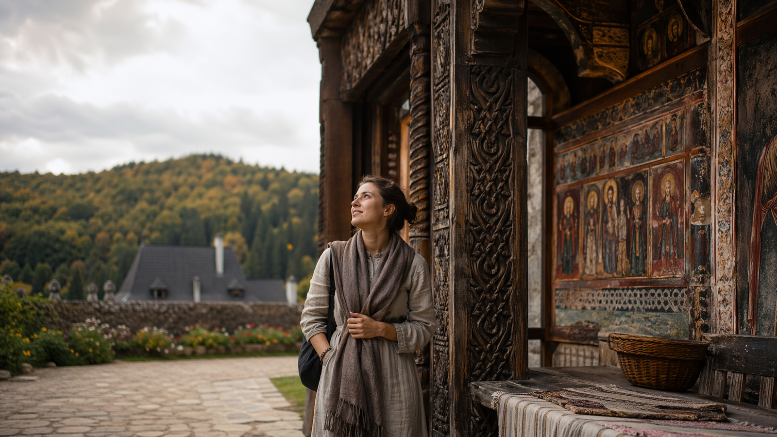Romanian art and culture: Traveler discovering Romanian art where architecture, craft, and landscape meet.