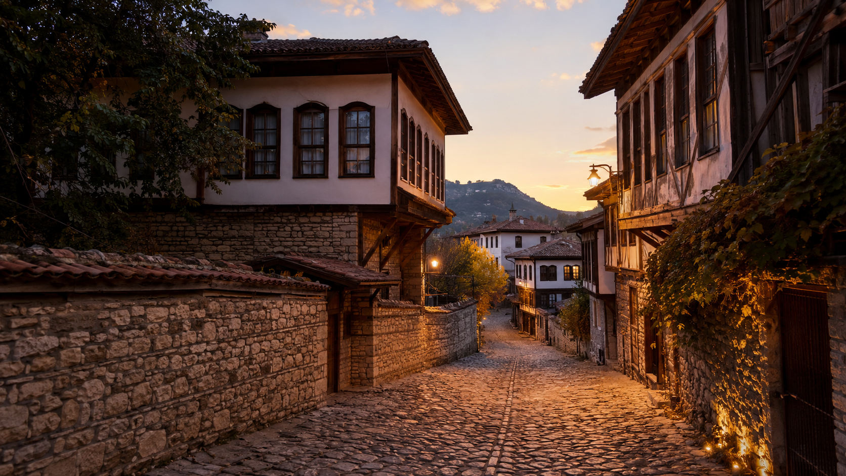 Safranbolu old town with Ottoman wooden houses and cobblestone street