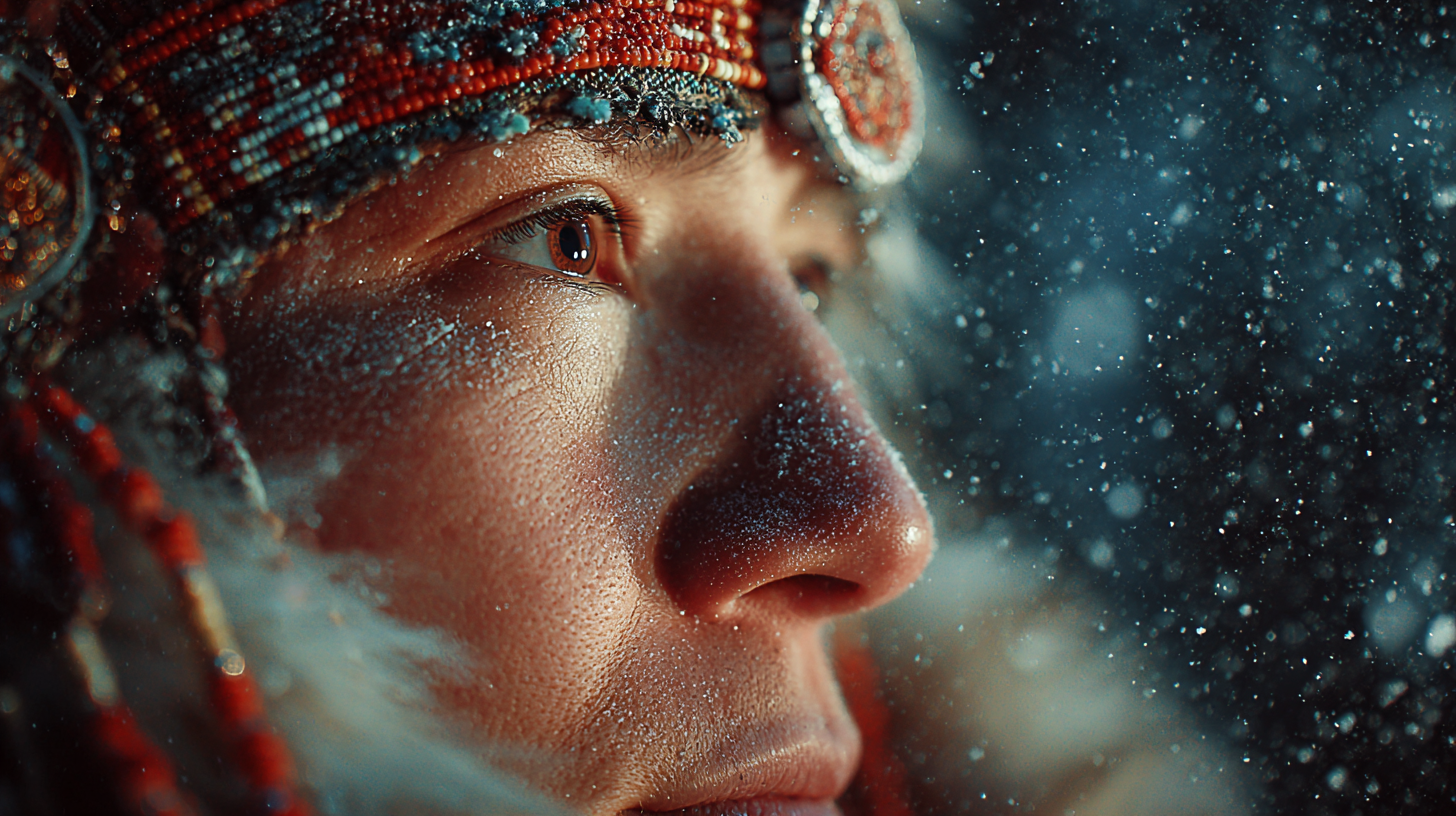 Close-up portrait symbolizing the enduring spirit of Sámi culture.