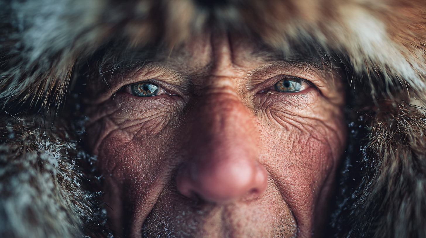 Close-up of a Sámi elder symbolizing northern identity.