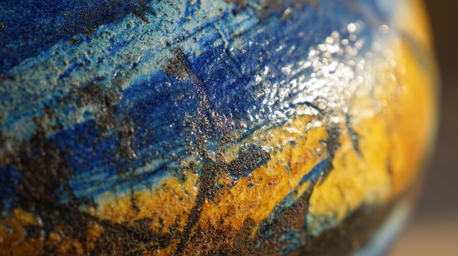 Close-up of colorful Sicilian ceramic glaze.