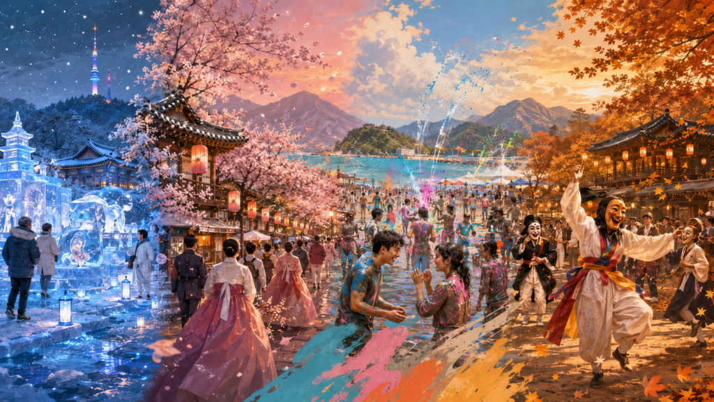 South Korea festivals across winter spring summer and autumn