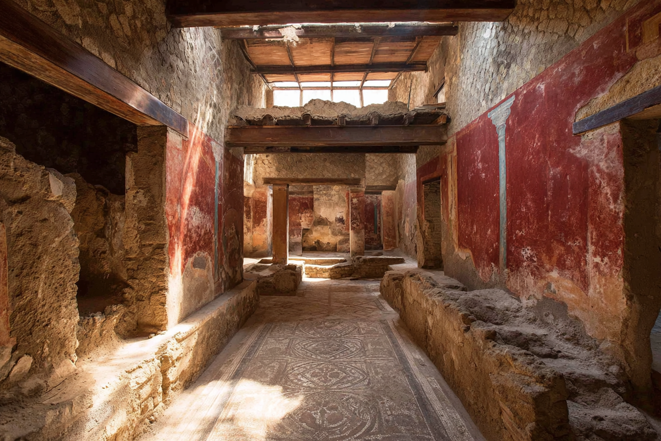 Italy Archaeological Sites: Close-up of ancient Roman ruins in the Roman Forum, showcasing historical architecture.