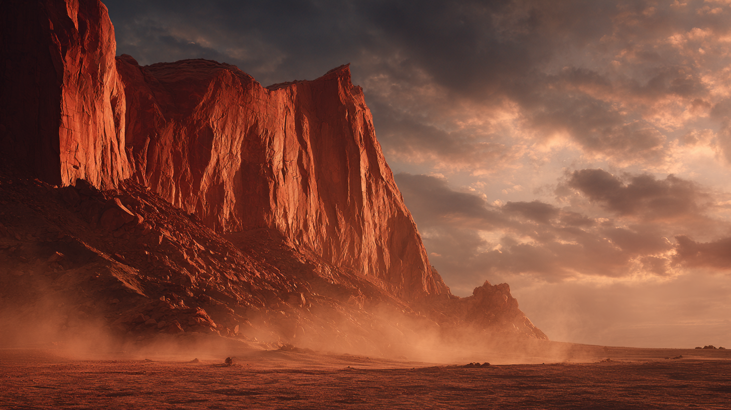 Red desert rock glowing at dawn in Australia’s Outback.
