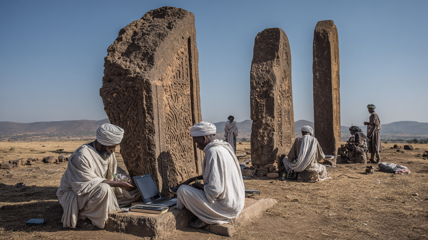 Ethiopian specialists using digital tools to preserve cultural heritage.