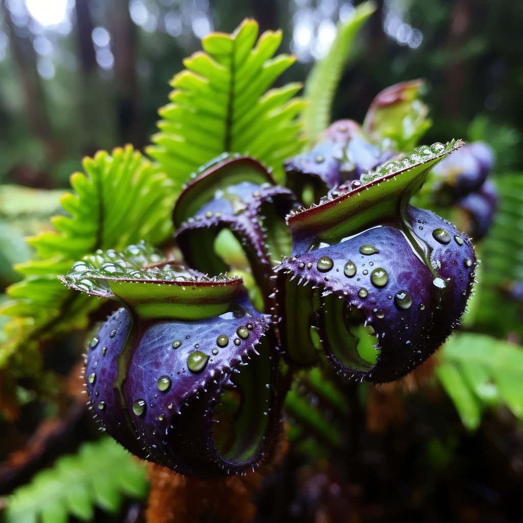 A close-up of some of the unique plant species found in the rainforest.