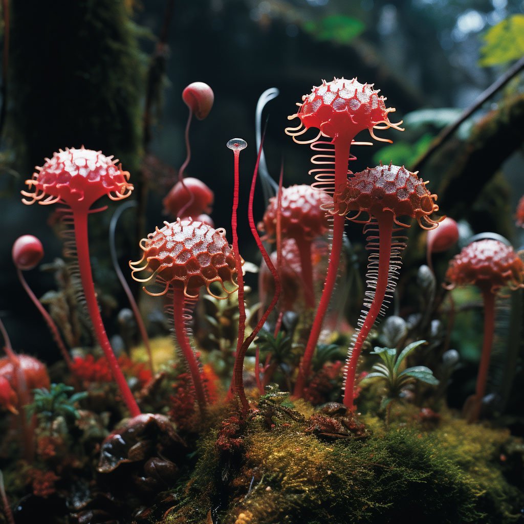 A close-up of some of the unique plant species found in the rainforest.