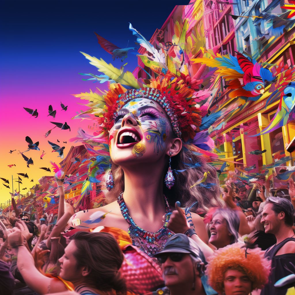 A collage featuring Sydney's Mardi Gras, Melbourne Cup, and a music festival crowd scene.