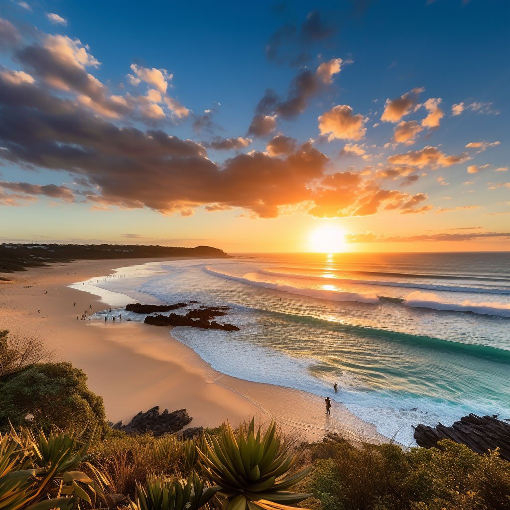 A panoramic shot of a picturesque Australian beach