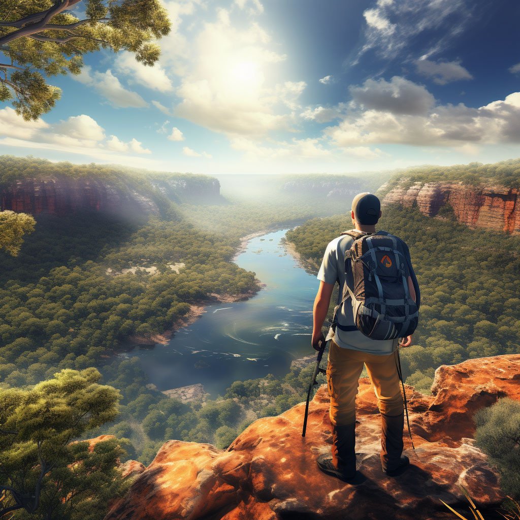 A scenic Australian landscape showcasing an outdoor activity, such as diving, hiking, or climbing.