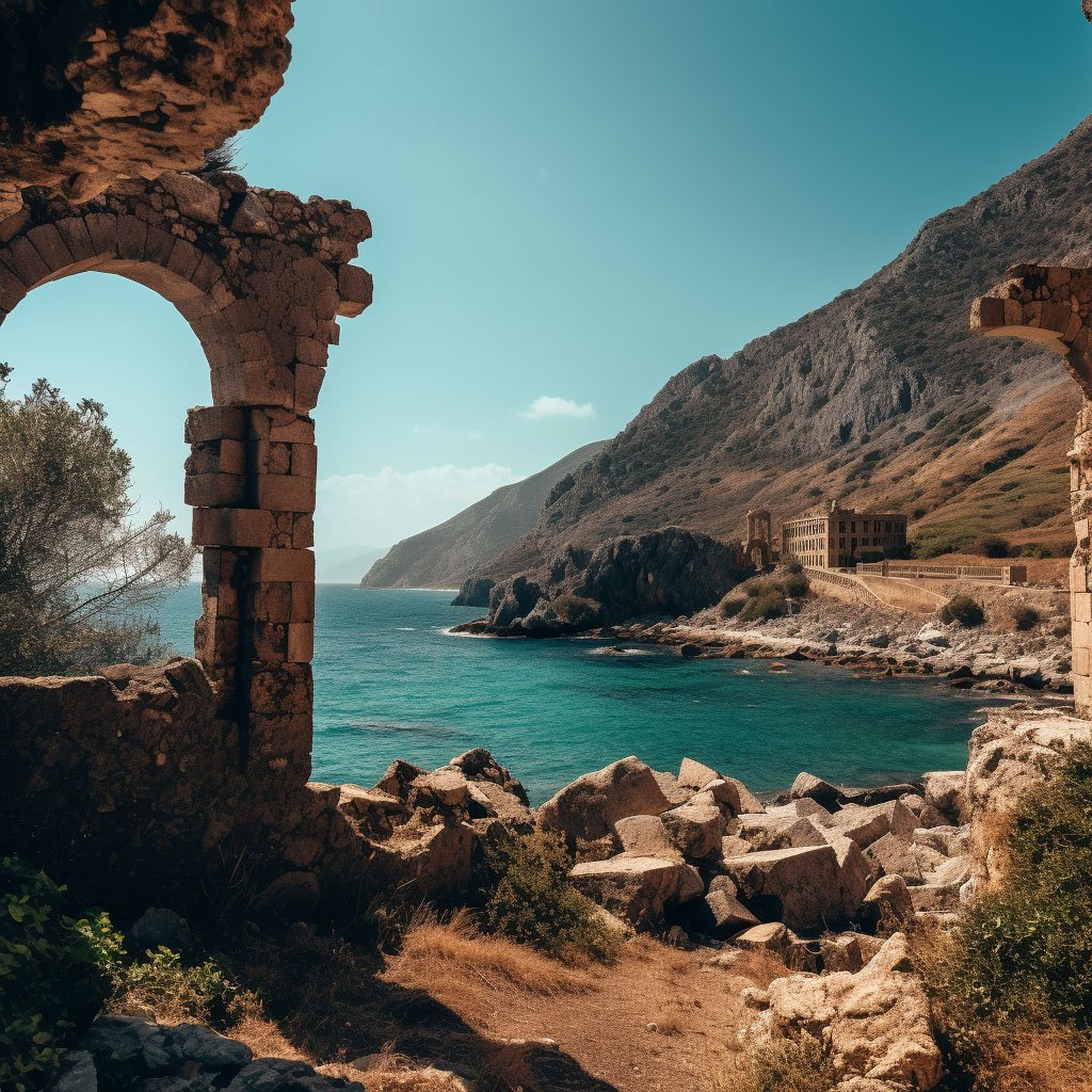 A shot of the ancient ruins in Crete, representing the island's rich history.