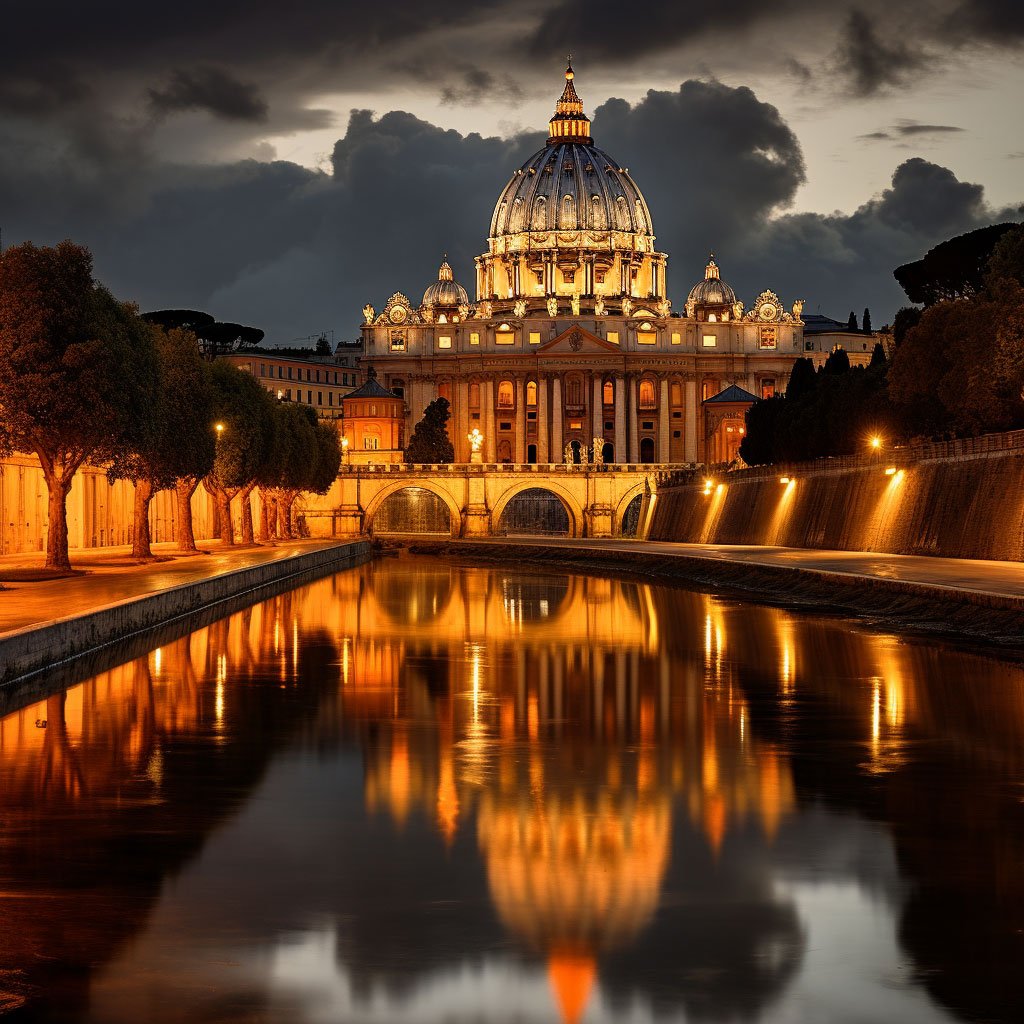 A view of St. Peter's Basilica in Vatican City.