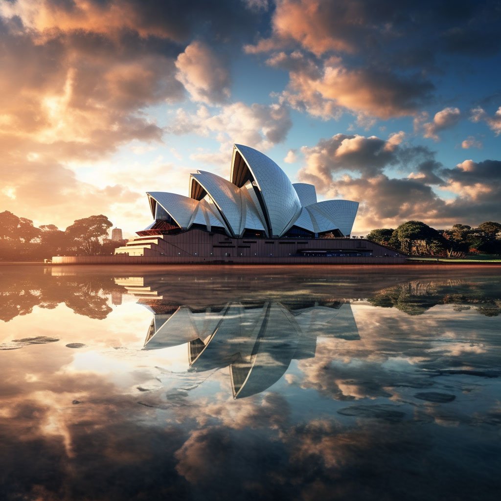An artistic shot of the Sydney Opera House