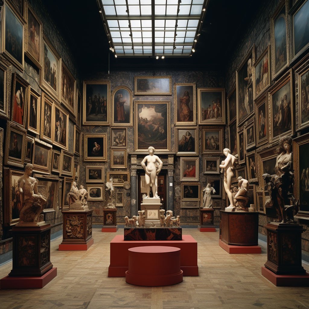Famous artworks from the Uffizi Gallery.