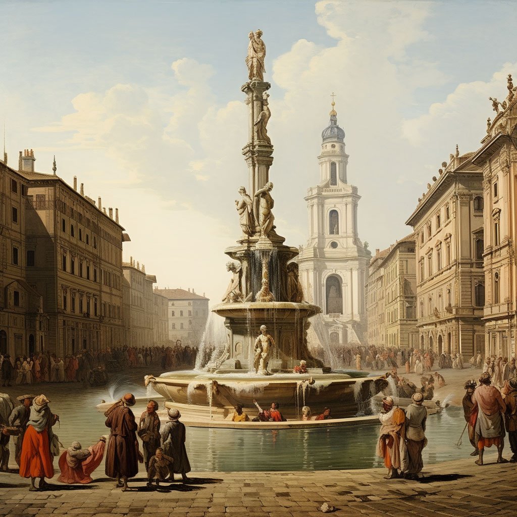 Piazza Navona with the Fountain of the Four Rivers in view.