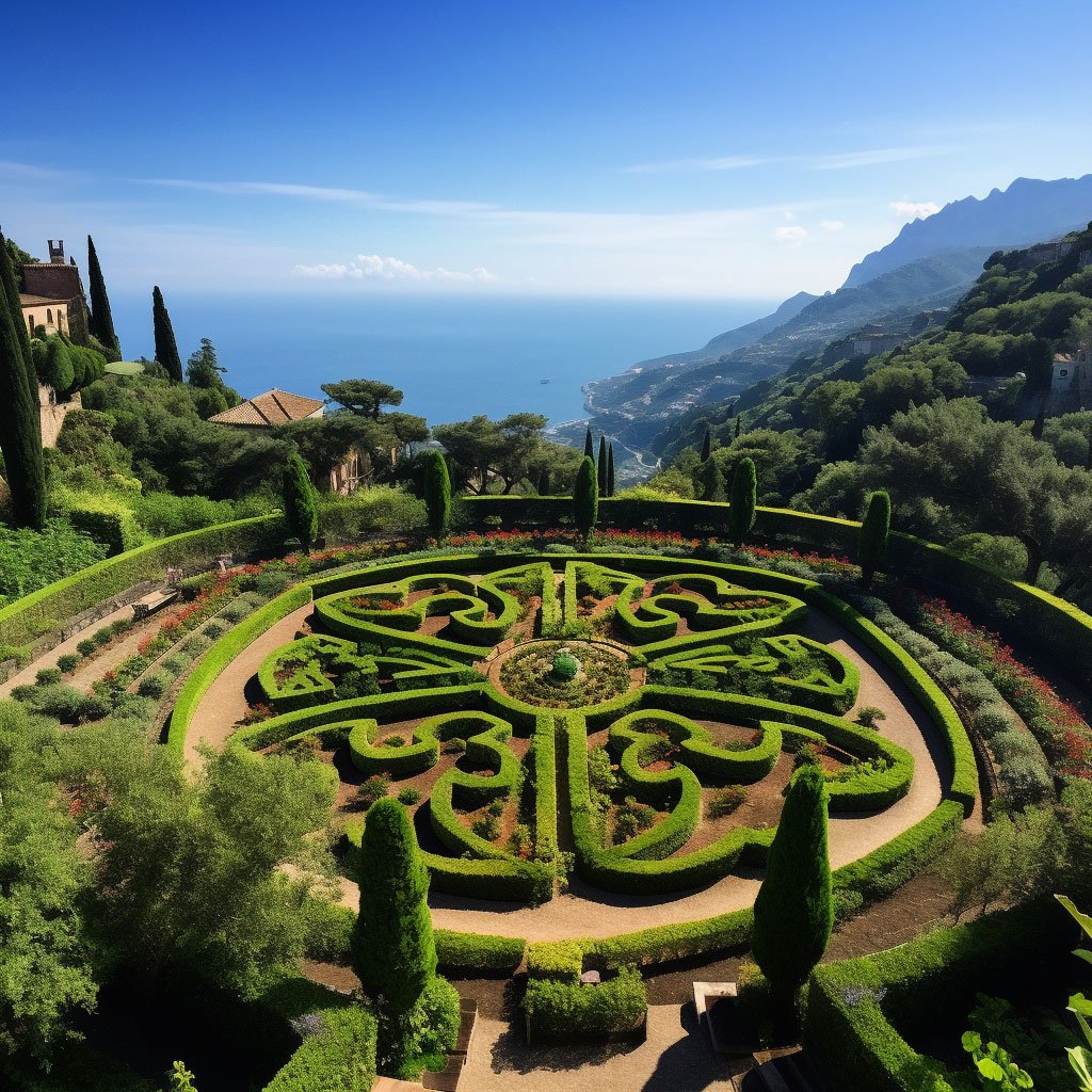 The gardens and view from Ravello.