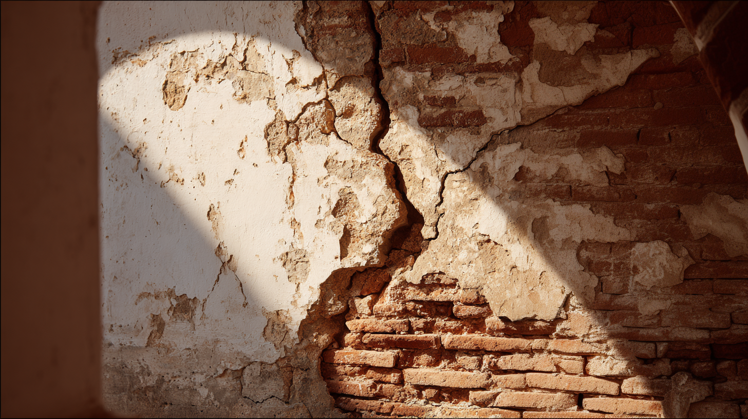 Close-up of aged palace wall texture in Lopburi.