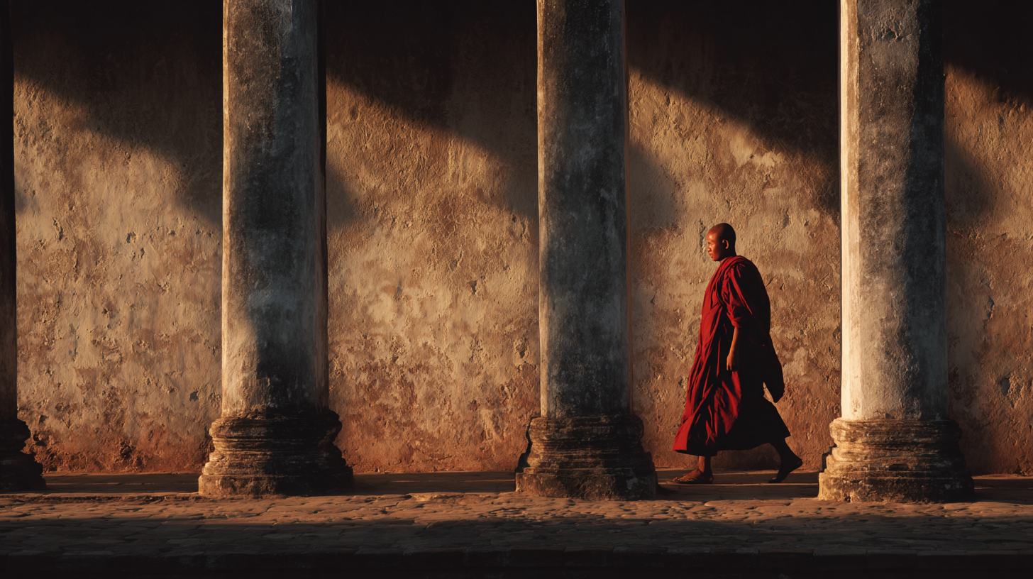 Buddhism in Thailand monks temple meditation saffron robes