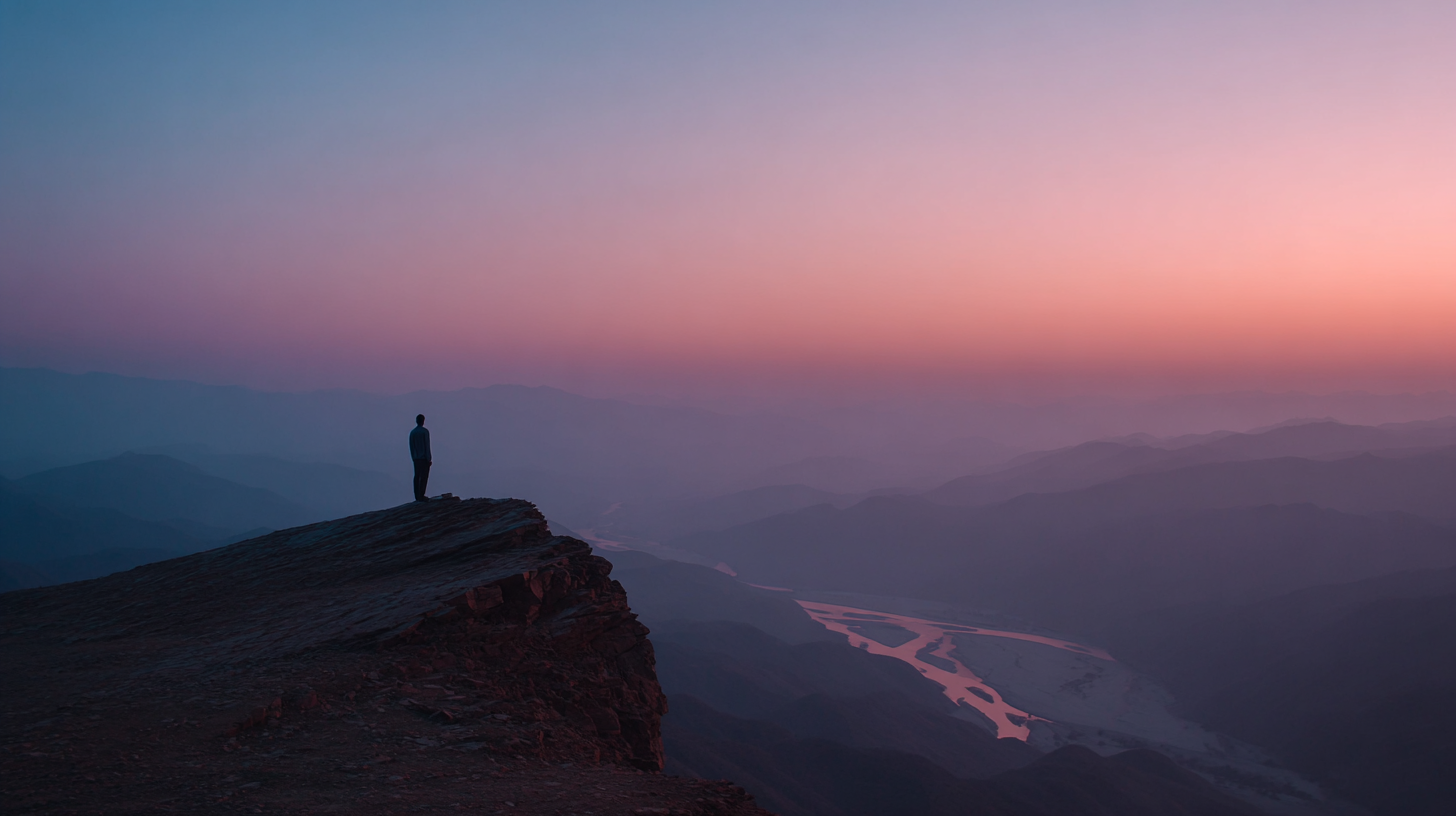 A traveler overlooking mountain ranges that define the geography of Pakistan.