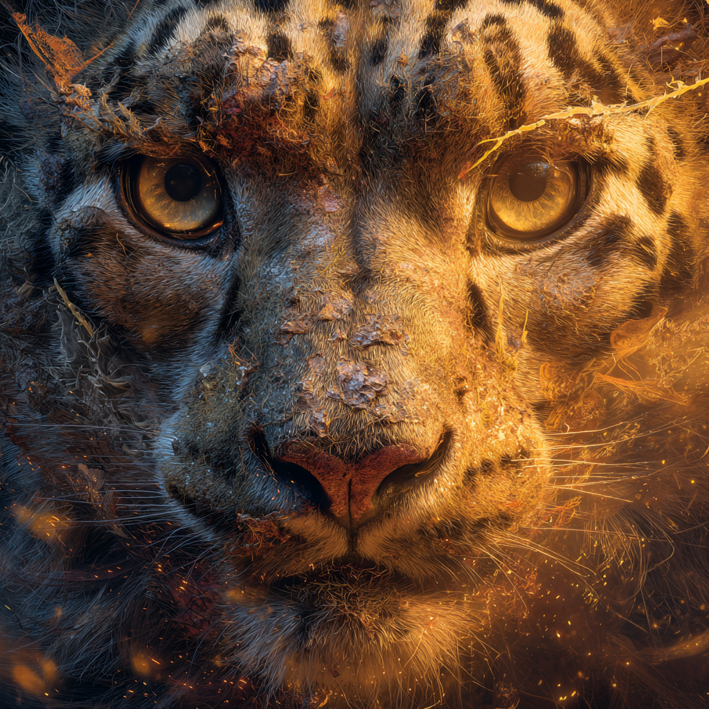 A surreal stylized portrait representing the spirit of Pakistan’s wilderness.