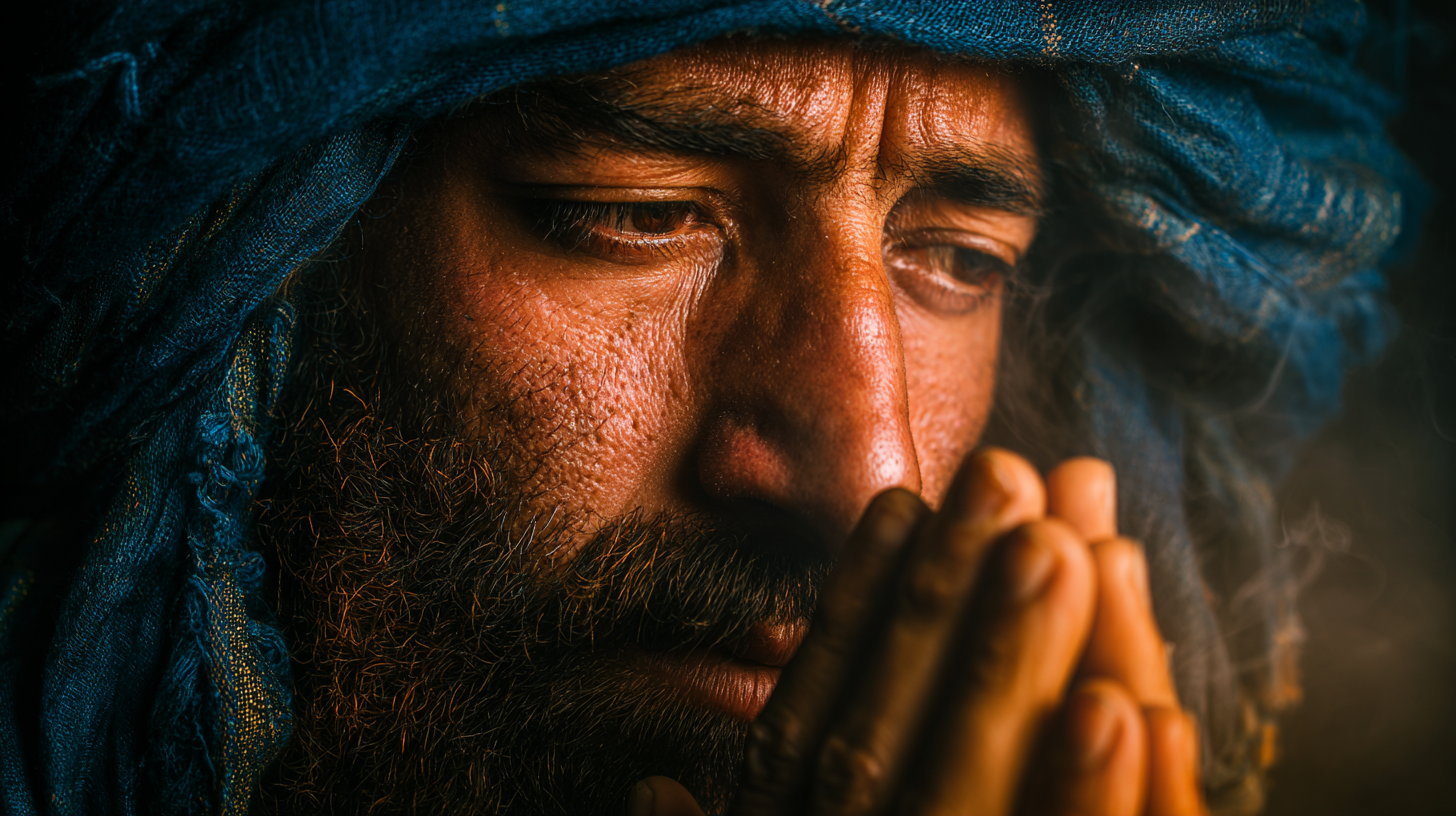 Close-up of a devotee reflecting the living spirit of Sufism in Pakistan.