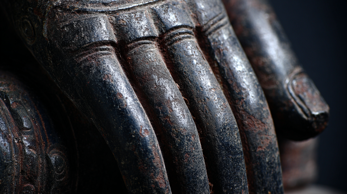 Close-up of Sukhothai Buddha hand carving.
