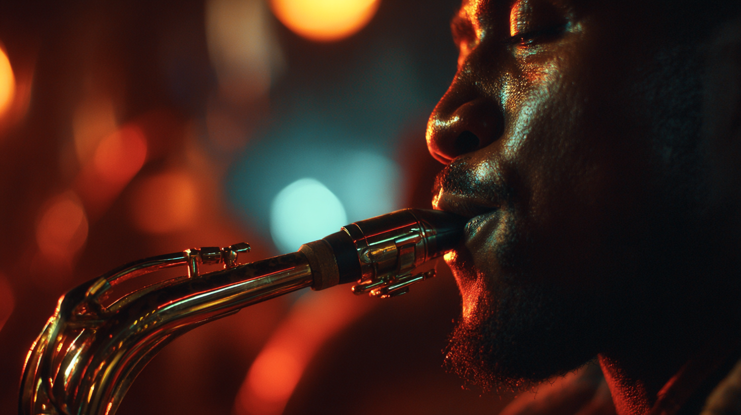 Close-up of a saxophonist performing Ethio-jazz in Addis Ababa.