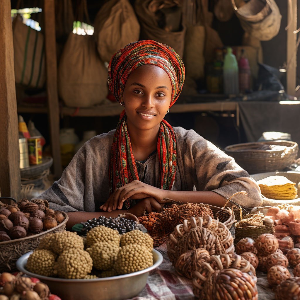 Images of local markets and craft shops selling artisan crafts.