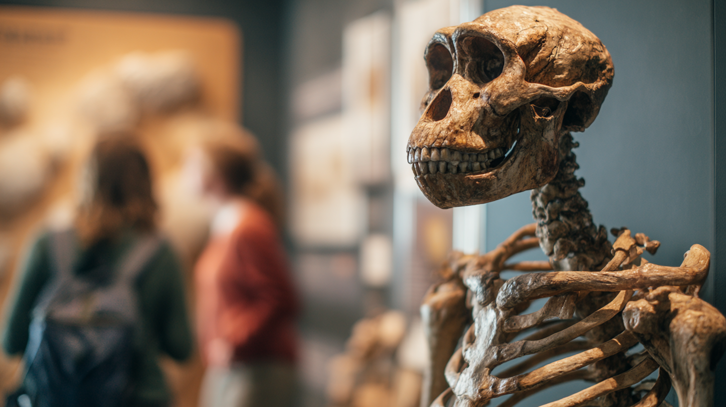 A scientific reconstruction of Lucy, the Australopithecus afarensis skeleton discovered in Hadar.