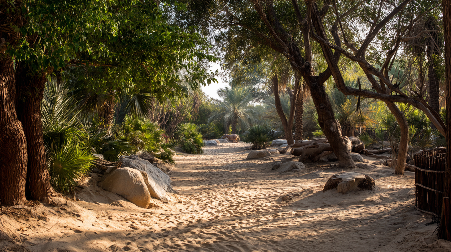 A protected wildlife habitat inside Bahrain’s Al Areen Wildlife Park.